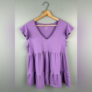 GAP Maternity Lavender Tiered Tee